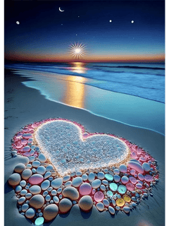 Heart in the Beach Diamond Painting - Winter Sunshine Marketplace