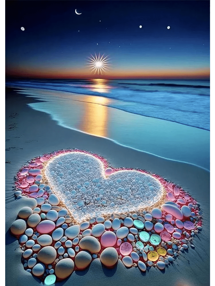 Heart in the Beach Diamond Painting - Winter Sunshine Marketplace