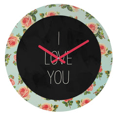 I Love You Floral Wall Clock - Winter Sunshine Marketplace