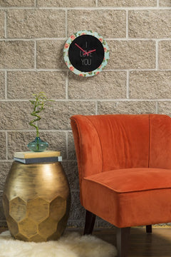 I Love You Floral Wall Clock - Winter Sunshine Marketplace