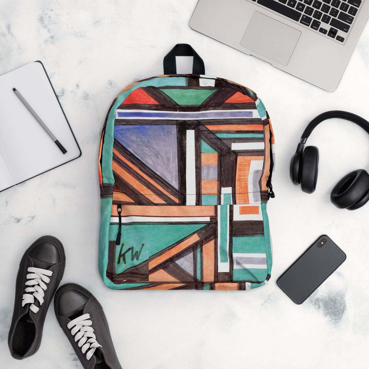 KW Gallery Art Traveler Backpack 22🎨🖼️ - Winter Sunshine Marketplace