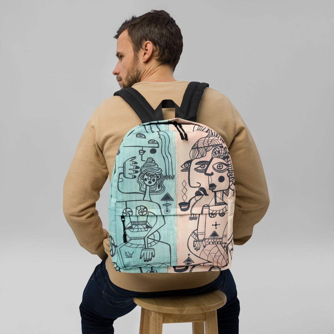 KW Gallery Art Traveler Backpack 6🎨🖼️ - Winter Sunshine Marketplace