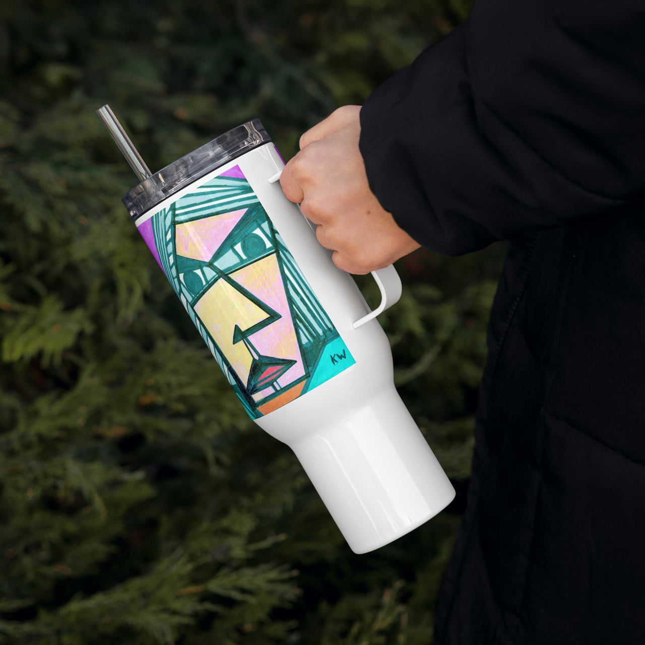 KW Gallery Brushstroke Travel Mug 34 - Winter Sunshine Marketplace