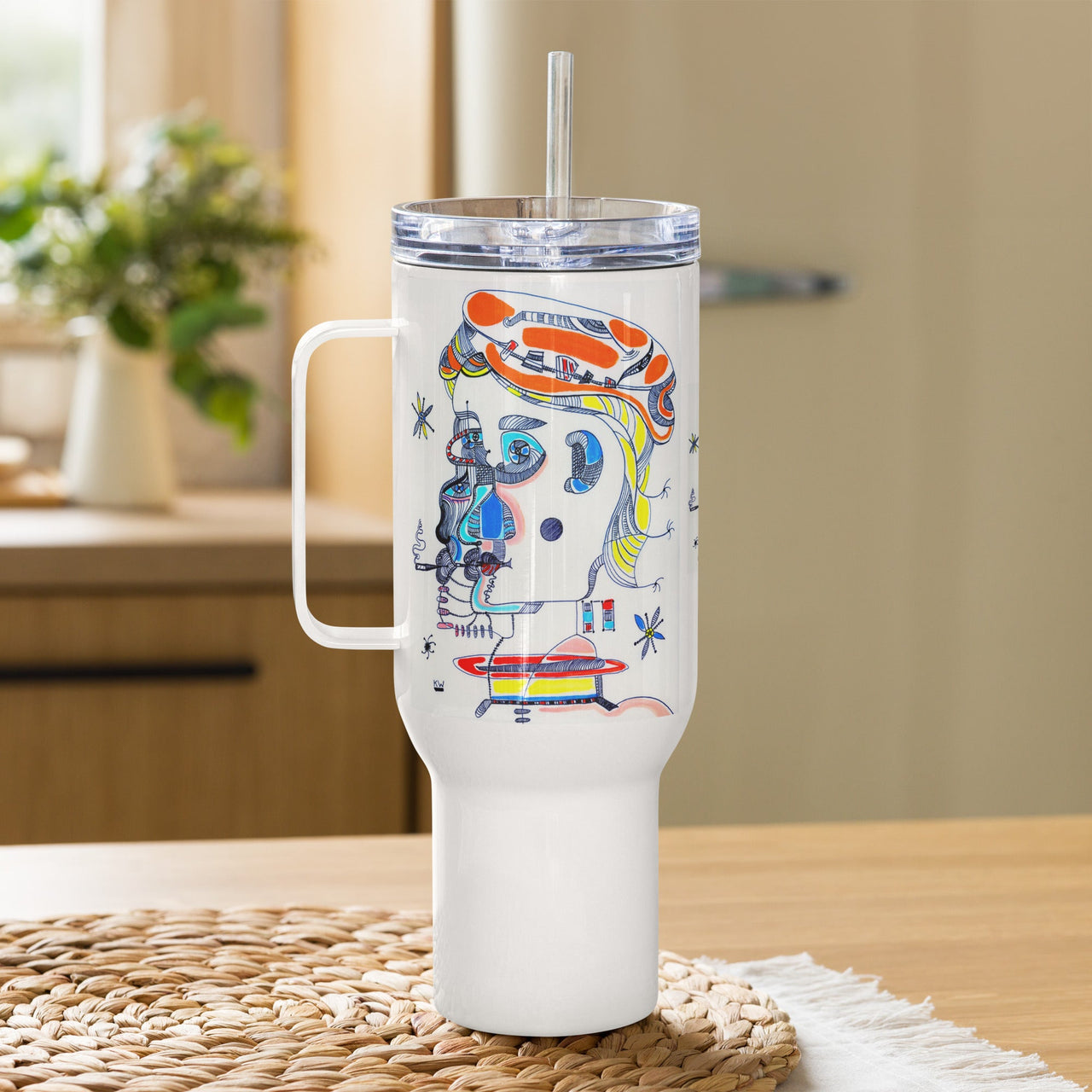 KW Gallery Brushstroke Travel Mug 36 - Winter Sunshine Marketplace