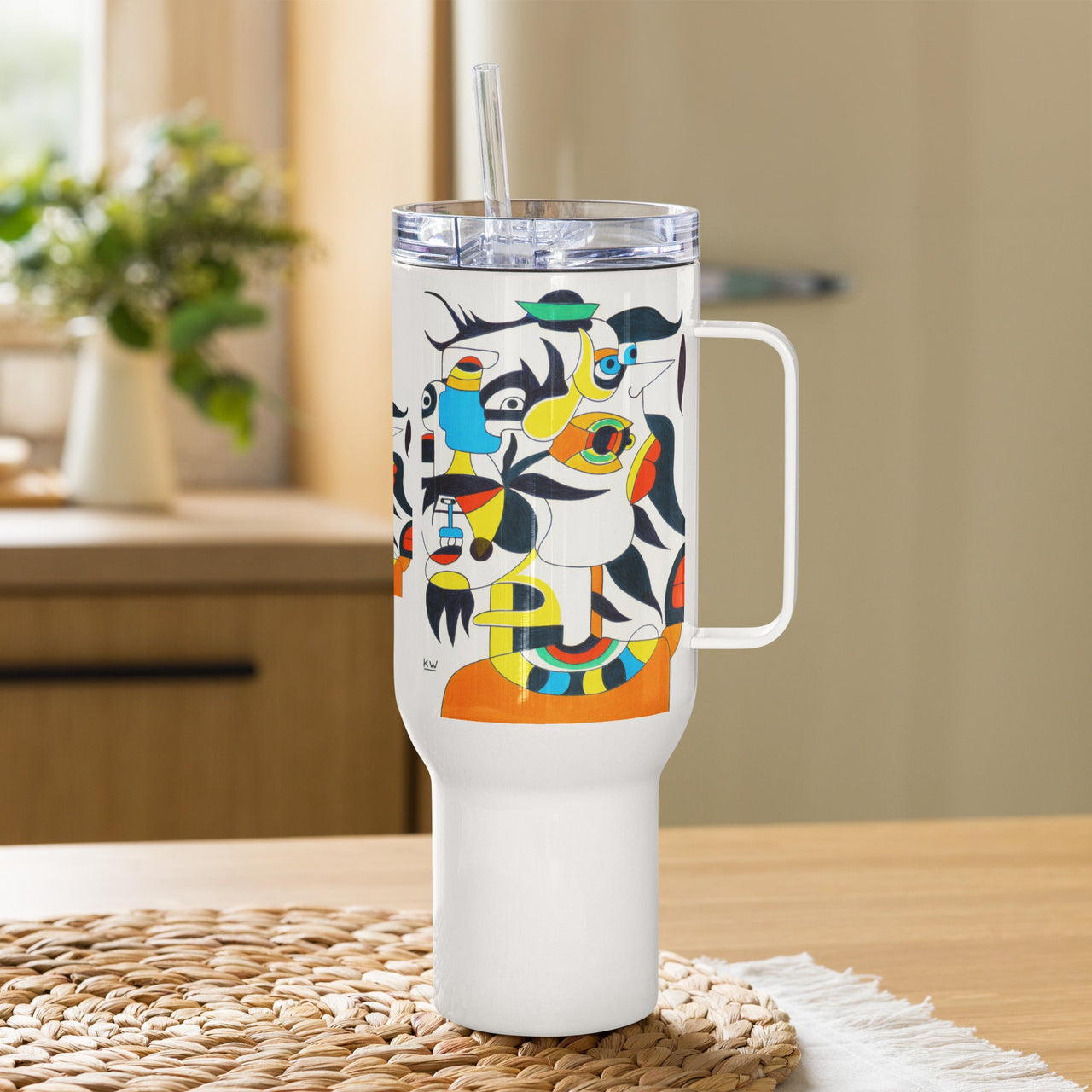 KW Gallery Brushstroke Travel Mug 43 - Winter Sunshine Marketplace