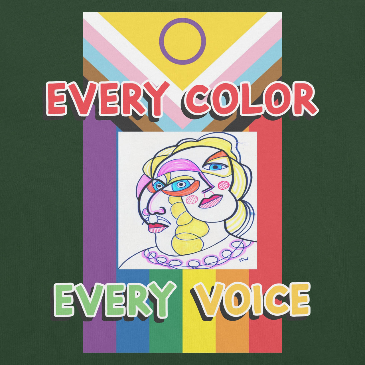 KW Gallery Wearable Art Tee 🏳️‍🌈 "Every Color Every Voice” Pride Edition Tee - Winter Sunshine Marketplace