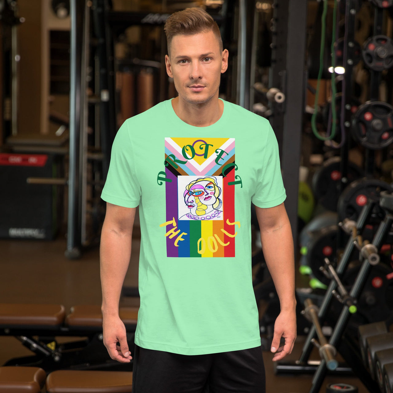 KW Gallery Wearable Art Tee 🏳️‍🌈 “Protect the Dolls” Pride Edition Tee B - Winter Sunshine Marketplace