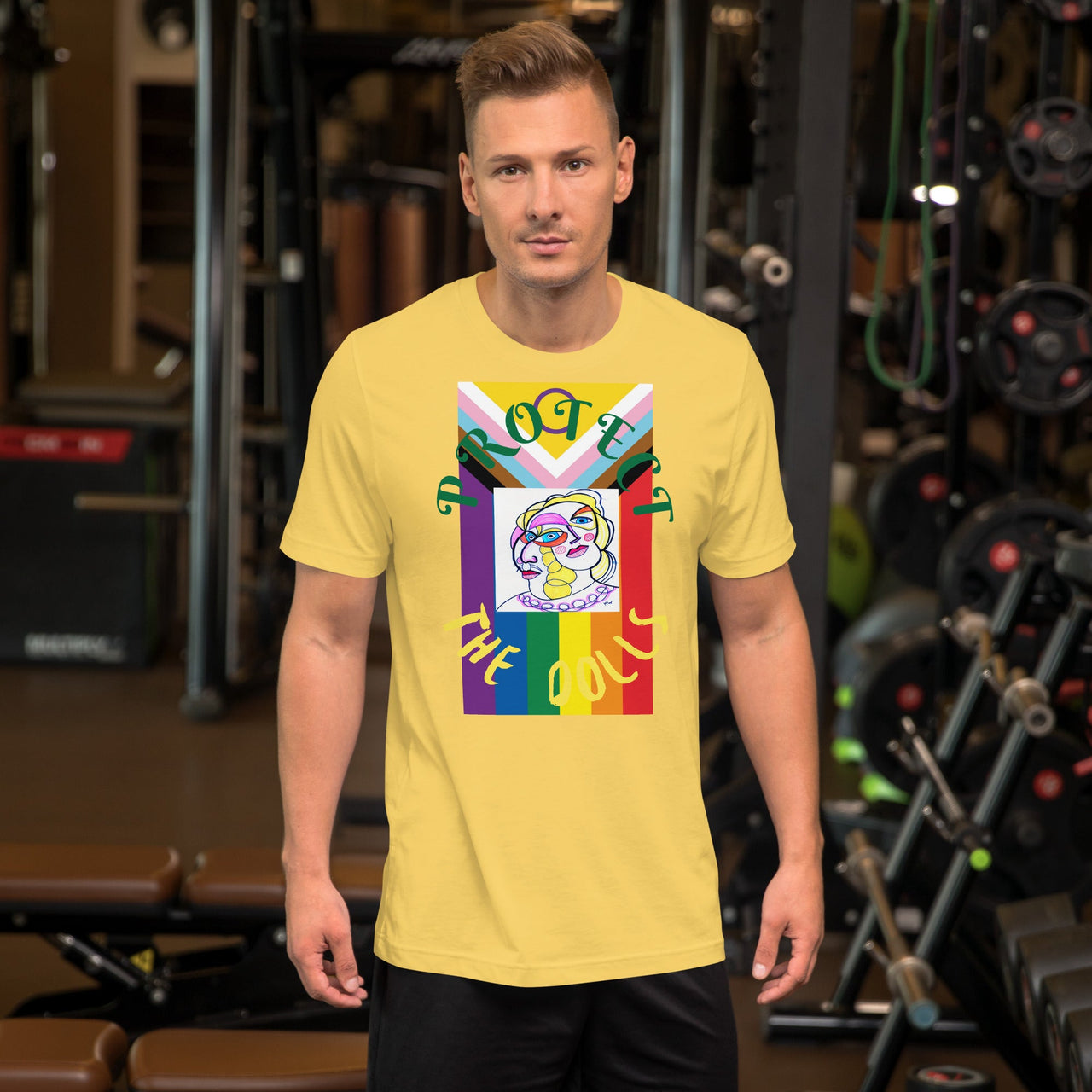 KW Gallery Wearable Art Tee 🏳️‍🌈 “Protect the Dolls” Pride Edition Tee B - Winter Sunshine Marketplace