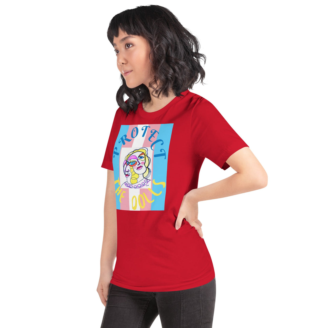 KW Gallery Wearable Art Tee 🏳️‍🌈 “Protect the Dolls” Pride Edition Tee C - Winter Sunshine Marketplace