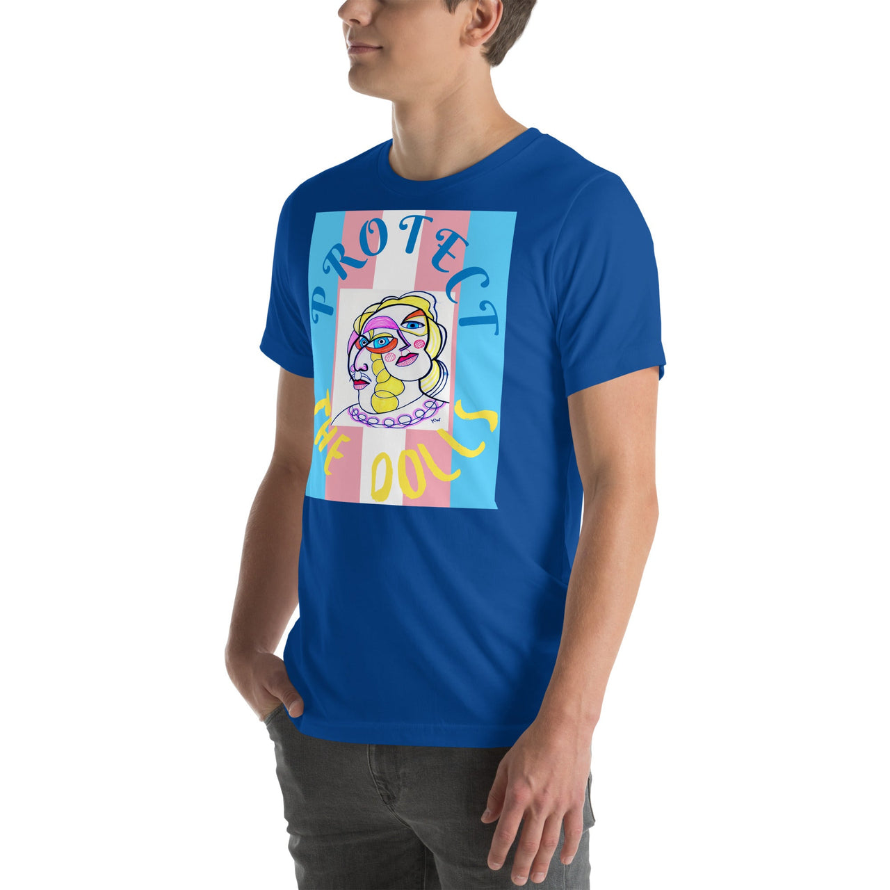 KW Gallery Wearable Art Tee 🏳️‍🌈 “Protect the Dolls” Pride Edition Tee C - Winter Sunshine Marketplace