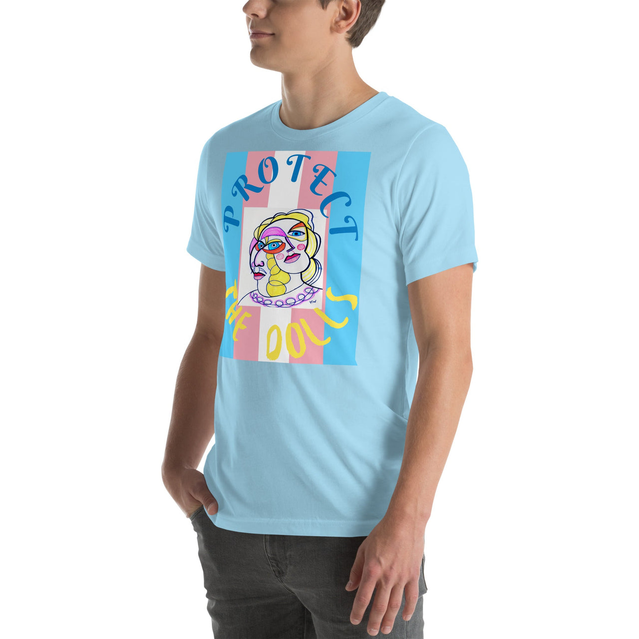 KW Gallery Wearable Art Tee 🏳️‍🌈 “Protect the Dolls” Pride Edition Tee C - Winter Sunshine Marketplace