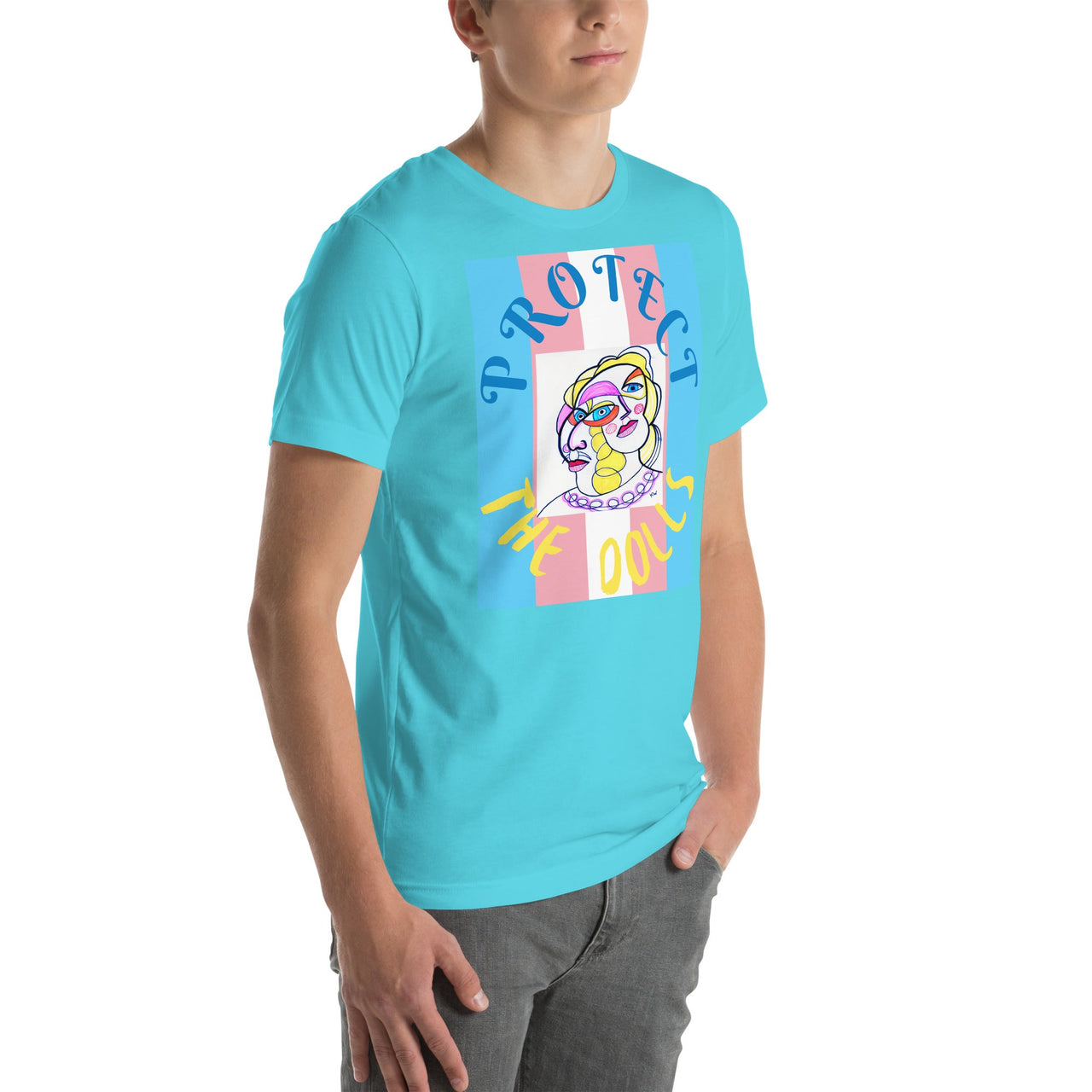 KW Gallery Wearable Art Tee 🏳️‍🌈 “Protect the Dolls” Pride Edition Tee C - Winter Sunshine Marketplace