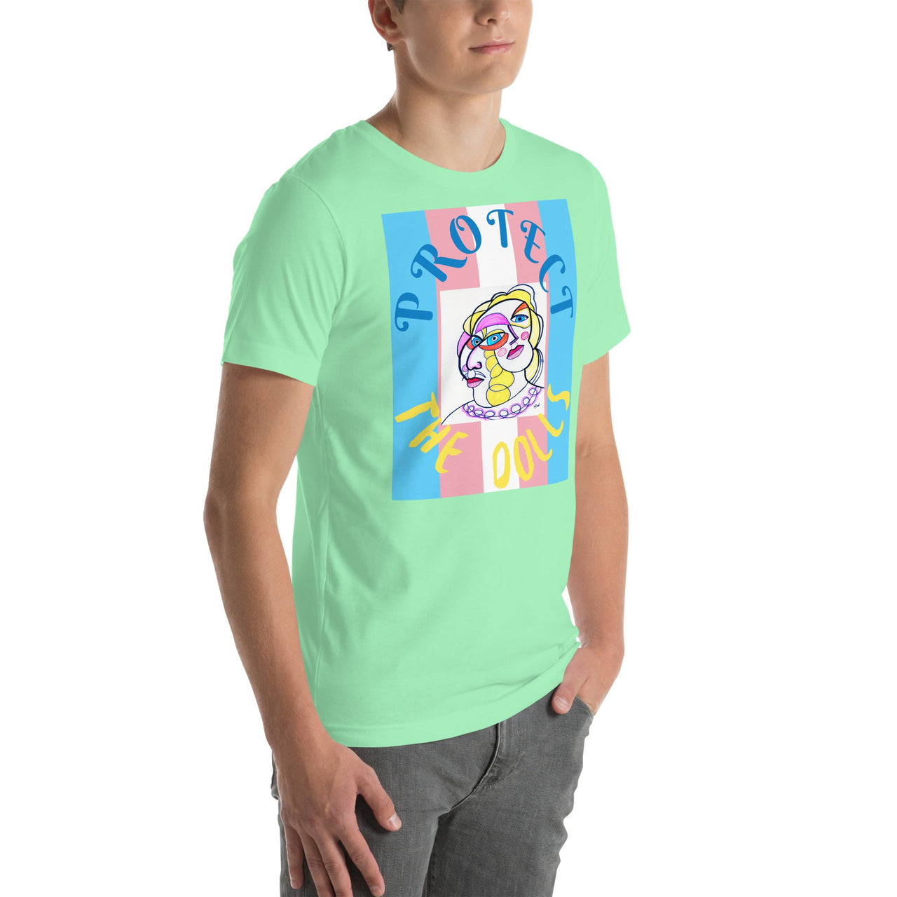 KW Gallery Wearable Art Tee 🏳️‍🌈 “Protect the Dolls” Pride Edition Tee C - Winter Sunshine Marketplace