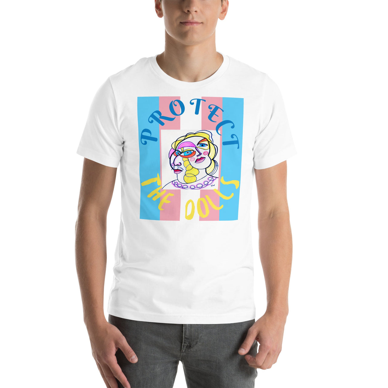 KW Gallery Wearable Art Tee 🏳️‍🌈 “Protect the Dolls” Pride Edition Tee C - Winter Sunshine Marketplace