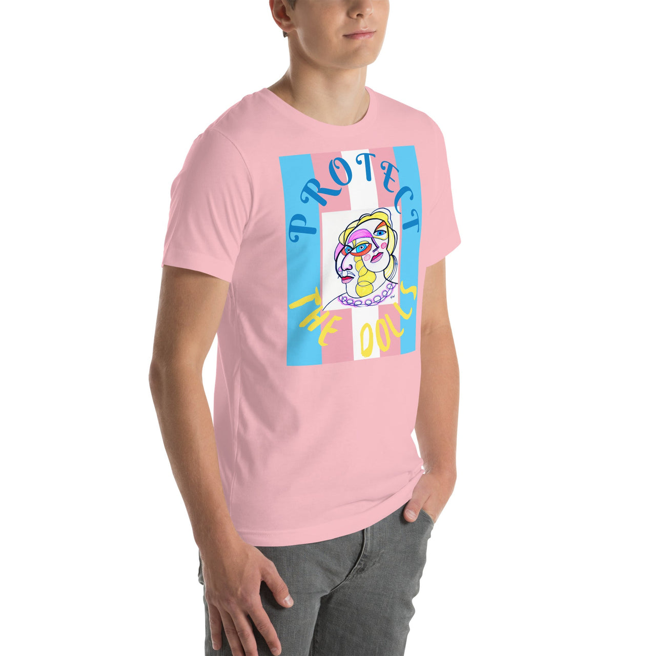 KW Gallery Wearable Art Tee 🏳️‍🌈 “Protect the Dolls” Pride Edition Tee C - Winter Sunshine Marketplace