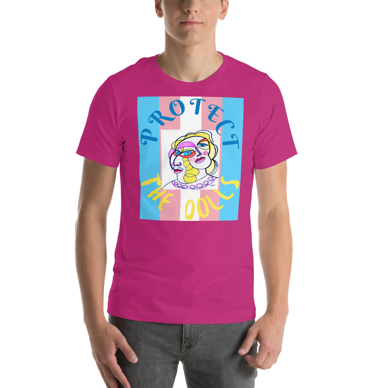 KW Gallery Wearable Art Tee 🏳️‍🌈 “Protect the Dolls” Pride Edition Tee C - Winter Sunshine Marketplace