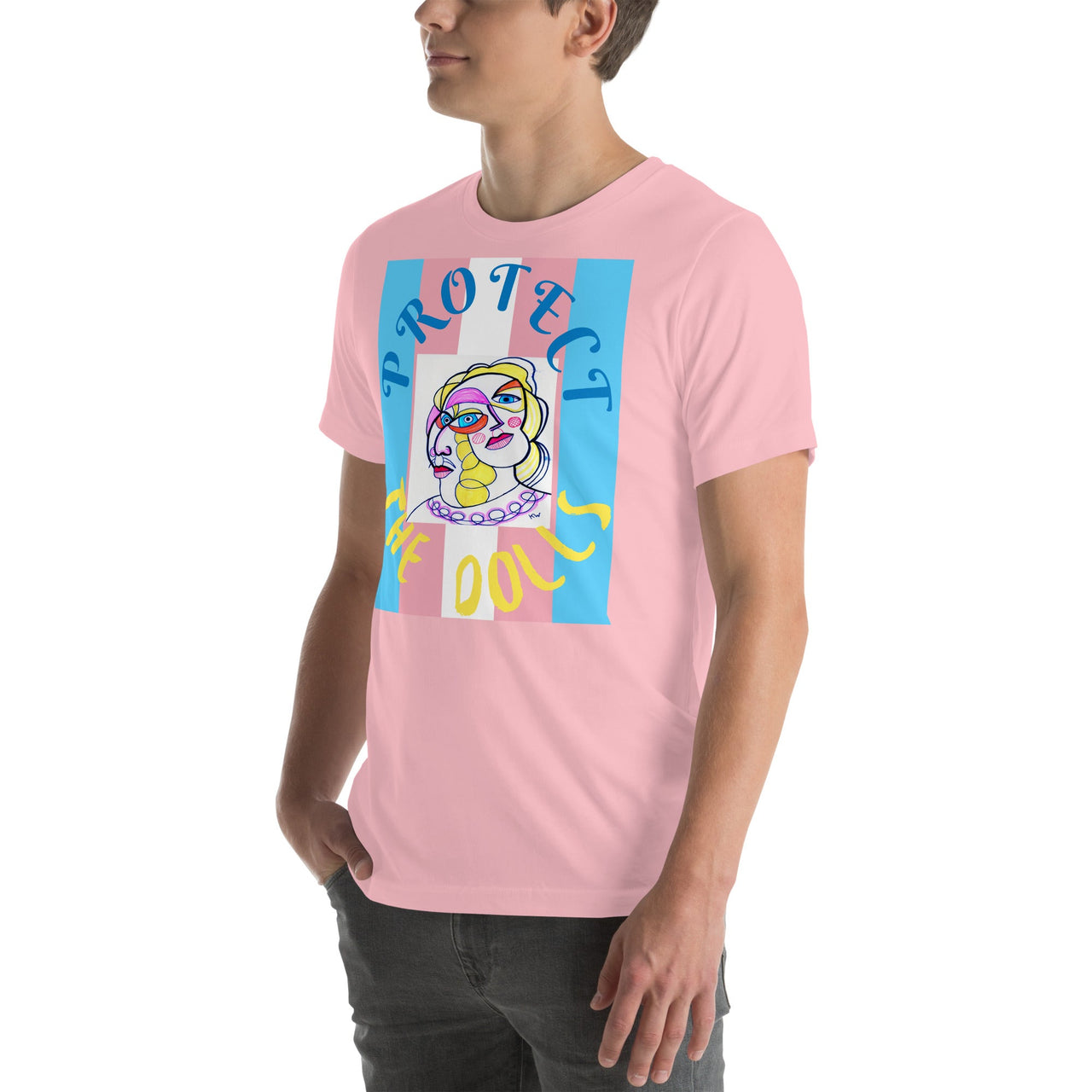 KW Gallery Wearable Art Tee 🏳️‍🌈 “Protect the Dolls” Pride Edition Tee C - Winter Sunshine Marketplace