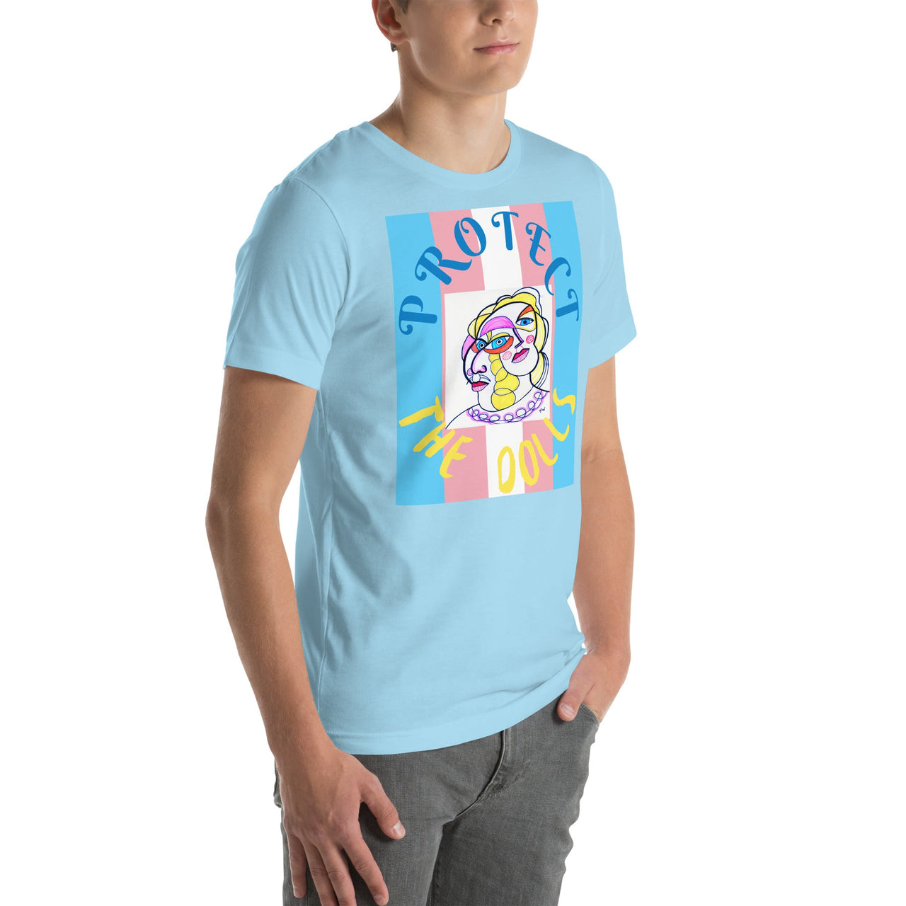 KW Gallery Wearable Art Tee 🏳️‍🌈 “Protect the Dolls” Pride Edition Tee C - Winter Sunshine Marketplace