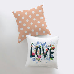 Love Floral Polkadot Pillow Cover | Gospel Pillow | Home Decor | - Winter Sunshine Marketplace