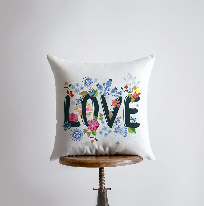 Love Floral Polkadot Pillow Cover | Gospel Pillow | Home Decor | - Winter Sunshine Marketplace