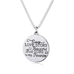 Love Quote Pendant and Chain Necklace - Winter Sunshine Marketplace