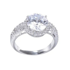 Love Struck Diamond Crystals Platinum Plated Halo Ring - Winter Sunshine Marketplace