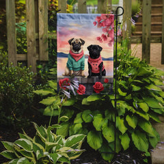 Pug Two Hearts Garden Flag - Winter Sunshine Marketplace