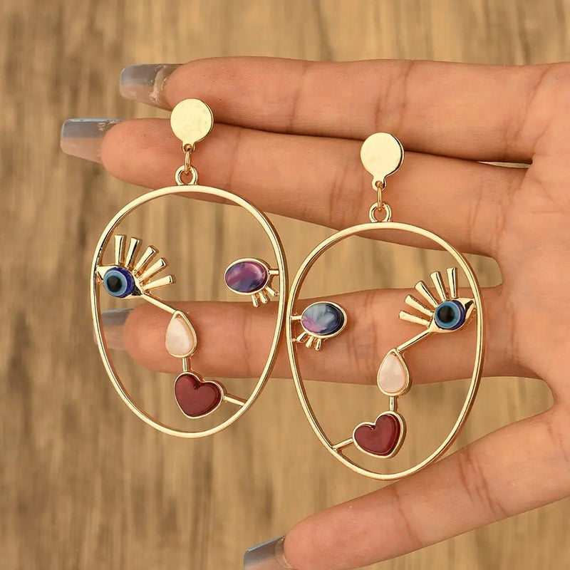 Punk Abstract Human Face Earrings - Winter Sunshine Marketplace