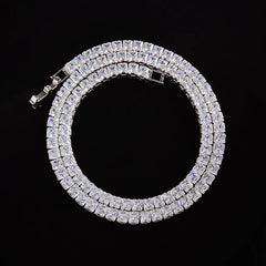 Square CZ Chain Hip Hop Silver - Winter Sunshine Marketplace