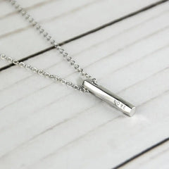 Sterling Silver Love Bar Necklace - Winter Sunshine Marketplace