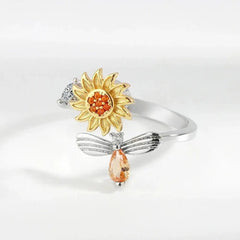 Sunflower Bee Fidget Ring - Winter Sunshine Marketplace